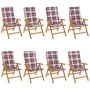 Reclining garden chairs and 8 solid teak wood cushions by , Garden chairs - Ref: Foro24-3196536, Price: 1,00 €, Discount: %