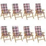 Reclining garden chairs and 8 solid teak wood cushions by , Garden chairs - Ref: Foro24-3196536, Price: 1,00 €, Discount: %
