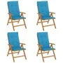 Reclining garden chairs and 4 solid teak wood cushions by , Garden chairs - Ref: Foro24-3196467, Price: 646,42 €, Discount: %