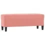 Banco de terciopelo rosa 100x35x41 cm de , Bancos - Ref: Foro24-349424, Precio: 55,99 €, Descuento: %