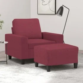 Armchair with footstool, red wine fabric, 60 cm. by , Sofas - Ref: Foro24-3201149, Price: 202,95 €, Discount: %
