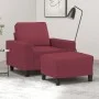 Armchair with footstool, red wine fabric, 60 cm. by , Sofas - Ref: Foro24-3201149, Price: 202,95 €, Discount: %