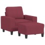 Armchair with footstool, red wine fabric, 60 cm. by , Sofas - Ref: Foro24-3201149, Price: 205,71 €, Discount: %