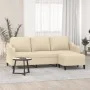 3-Sitzer-Sofa mit cremefarbenem Stoffhocker 180 cm von , Sofas - Ref: Foro24-3201137, Preis: 363,98 €, Rabatt: %