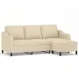 3-Sitzer-Sofa mit cremefarbenem Stoffhocker 180 cm von , Sofas - Ref: Foro24-3201137, Preis: 363,98 €, Rabatt: %