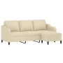 3-Sitzer-Sofa mit cremefarbenem Stoffhocker 180 cm von , Sofas - Ref: Foro24-3201137, Preis: 363,98 €, Rabatt: %