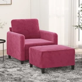 Sessel mit Hocker roter roter Samt 60 cm von , Sofas - Ref: Foro24-3201168, Preis: 208,40 €, Rabatt: %