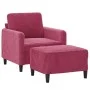 Sessel mit Hocker roter roter Samt 60 cm von , Sofas - Ref: Foro24-3201168, Preis: 208,40 €, Rabatt: %