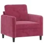 Sessel mit Hocker roter roter Samt 60 cm von , Sofas - Ref: Foro24-3201168, Preis: 208,40 €, Rabatt: %