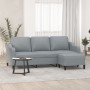 3-Sitzer-Sofa mit hellgrauem Stoffhocker 180 cm von , Sofas - Ref: Foro24-3201135, Preis: 294,77 €, Rabatt: %