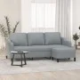 3-Sitzer-Sofa mit hellgrauem Stoffhocker 180 cm von , Sofas - Ref: Foro24-3201135, Preis: 310,24 €, Rabatt: %