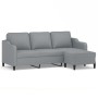 3-Sitzer-Sofa mit hellgrauem Stoffhocker 180 cm von , Sofas - Ref: Foro24-3201135, Preis: 294,77 €, Rabatt: %