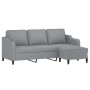 3-Sitzer-Sofa mit hellgrauem Stoffhocker 180 cm von , Sofas - Ref: Foro24-3201135, Preis: 294,77 €, Rabatt: %