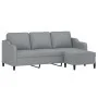 3-Sitzer-Sofa mit hellgrauem Stoffhocker 180 cm von , Sofas - Ref: Foro24-3201135, Preis: 310,24 €, Rabatt: %