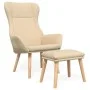 Relax armchair with cream-colored fabric footstool by , Armchairs - Ref: Foro24-3097884, Price: 144,68 €, Discount: %