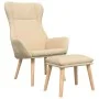 Sillón de relax con taburete tela color crema de , Sillones - Ref: Foro24-3097884, Precio: 144,68 €, Descuento: %
