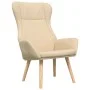 Sillón de relax con taburete tela color crema de , Sillones - Ref: Foro24-3097884, Precio: 144,68 €, Descuento: %