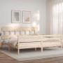 Doppelbettgestell mit Kopfteil aus Massivholz von vidaXL, Betten und Lattenroste - Ref: Foro24-3195171, Preis: 150,63 €, Raba...