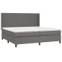 Box spring bed with mattress and LED lights, gray synthetic leather, 200x200 cm. by , Beds and slatted bases - Ref: Foro24-31...