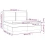 Box spring bed with mattress and LED lights, gray synthetic leather, 200x200 cm. by , Beds and slatted bases - Ref: Foro24-31...
