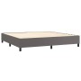 Box spring bed with gray synthetic leather mattress 200x200 cm by , Beds and slatted bases - Ref: Foro24-3142807, Price: 695,...