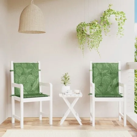 Low back chair cushions 2 units, leaf print fabric by , Cushions for chairs and sofas - Ref: Foro24-361331, Price: 53,03 €, D...