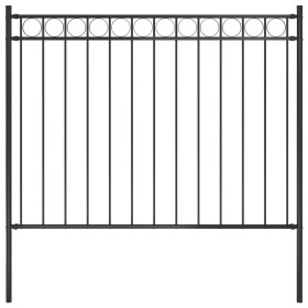 Gartenzaun aus schwarzem Stahl 1,7x1 m von , Zaunpaneele - Ref: Foro24-146313, Preis: 77,79 €, Rabatt: %