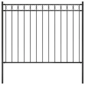 Gartenzaun aus schwarzem Stahl 1,7x1 m von , Zaunpaneele - Ref: Foro24-146313, Preis: 78,65 €, Rabatt: %