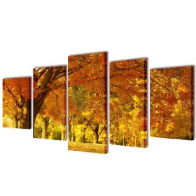 Dekoratives Leinwand-Set für die Wand, Wald mit Ahornbäumen, 100 x 50 cm. von , Poster, Drucke und visuelle Kunst - Ref: Foro...