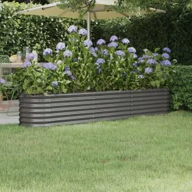 Pflanzbeet Stahl Pulverbeschichtung grau 224x40x36 cm von , Töpfe und Pflanzgefäße - Ref: Foro24-318874, Preis: 56,80 €, Raba...
