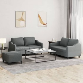 Three-piece dark gray fabric sofa set with cushions by , Sofas - Ref: Foro24-3201811, Price: 452,12 €, Discount: %