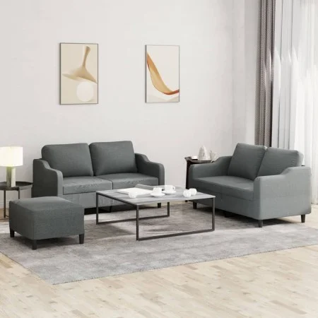 Set Sofas mit Kissen 3 Stück dunkelgrauer Stoff von , Sofas - Ref: Foro24-3201811, Preis: 447,55 €, Rabatt: %