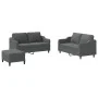Three-piece dark gray fabric sofa set with cushions by , Sofas - Ref: Foro24-3201811, Price: 447,55 €, Discount: %