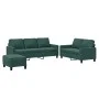 Set of sofas with 3 dark green velvet cushions by , Sofas - Ref: Foro24-3201528, Price: 535,38 €, Discount: %