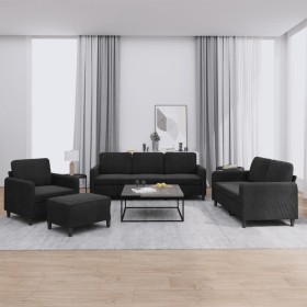 4-teilige Sofagarnitur schwarzer Samt von , Sofas - Ref: Foro24-3201949, Preis: 657,85 €, Rabatt: %