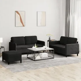 3-piece black velvet sofa set by , Sofas - Ref: Foro24-3201989, Price: 446,30 €, Discount: %