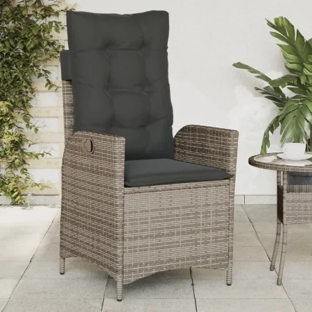 Reclining garden armchair with gray synthetic rattan cushions by , Garden chairs - Ref: Foro24-365259, Price: 134,75 €, Disco...