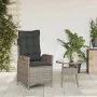 Reclining garden armchair with gray synthetic rattan cushions by , Garden chairs - Ref: Foro24-365259, Price: 134,75 €, Disco...