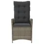 Reclining garden armchair with gray synthetic rattan cushions by , Garden chairs - Ref: Foro24-365259, Price: 134,75 €, Disco...