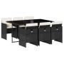 Set de comedor de jardín 7 pzas y cojines ratán sintético negro de , Conjuntos de jardín - Ref: Foro24-3210546, Precio: 529,1...