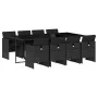 Set de comedor de jardín 9 pzas y cojines ratán sintético negro de , Conjuntos de jardín - Ref: Foro24-3210559, Precio: 687,8...