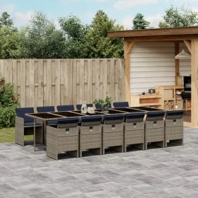 Garden dining set with 13-piece synthetic rattan gray cushions by , Garden sets - Ref: Foro24-3210584, Price: 1,00 €, Discoun...