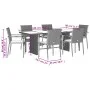 Garden dining set 7 pieces and gray synthetic rattan cushions by , Garden sets - Ref: Foro24-3213496, Price: 520,87 €, Discou...