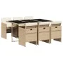 Set comedor de jardín 7 pzas con cojines ratán sintético beige de , Conjuntos de jardín - Ref: Foro24-3210550, Precio: 535,24...