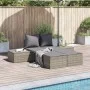 Double sun lounger with gray synthetic rattan cushions by , Loungers - Ref: Foro24-368391, Price: 266,22 €, Discount: %