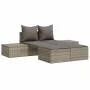 Double sun lounger with gray synthetic rattan cushions by , Loungers - Ref: Foro24-368391, Price: 266,22 €, Discount: %