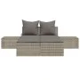 Double sun lounger with gray synthetic rattan cushions by , Loungers - Ref: Foro24-368391, Price: 266,22 €, Discount: %