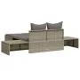 Double sun lounger with gray synthetic rattan cushions by , Loungers - Ref: Foro24-368391, Price: 266,22 €, Discount: %