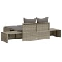Tumbona doble con cojines ratán sintético gris de , Tumbonas - Ref: Foro24-368391, Precio: 213,84 €, Descuento: %