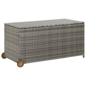 Light gray synthetic rattan garden storage box 120x65x61 cm by vidaXL, Outdoor storage boxes - Ref: Foro24-310090, Price: 131...